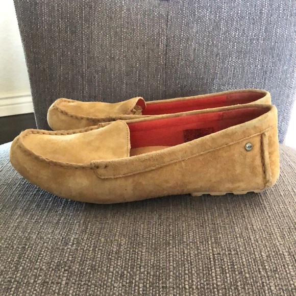 UGG Milana Water Reaistant Chestnut Suede Slip On Loafers - Picture 5 of 11